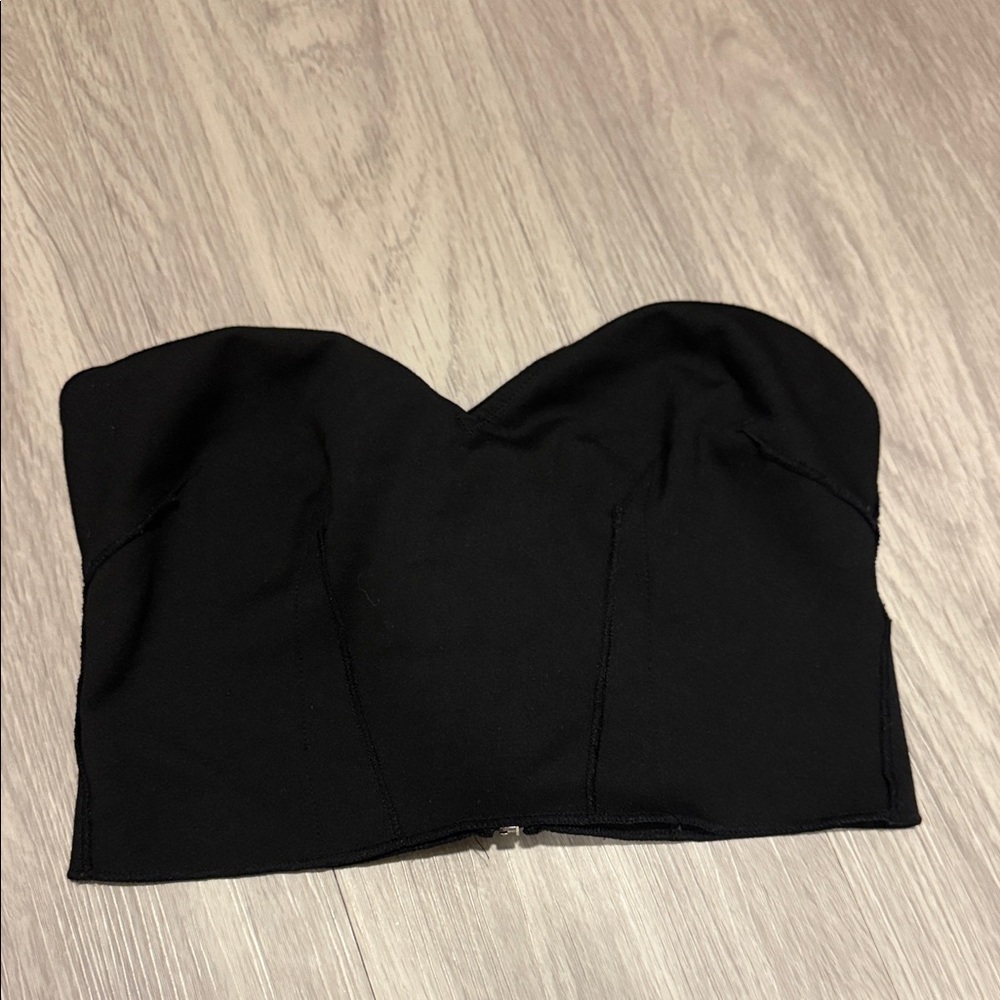 Urban Outfitters Black Zippered strapless top